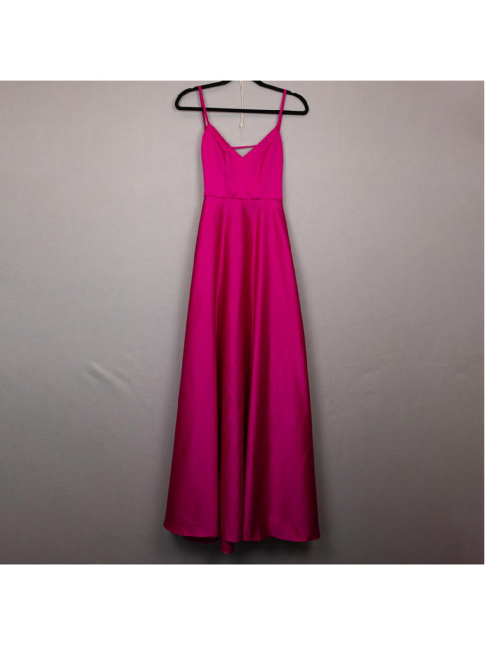 Jules & Cleo hot pink strappy back satin a-line formal dress NWT-0